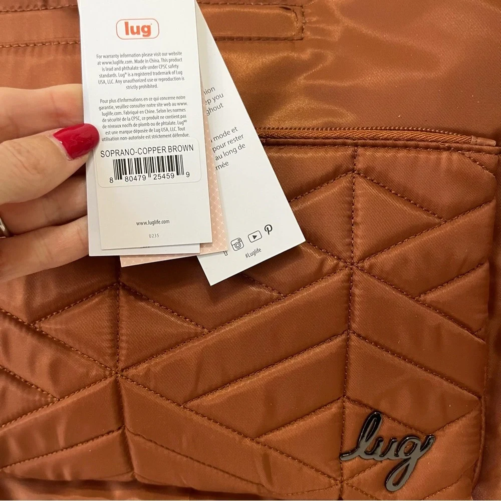 Lug Soprano Copper Brown Shoulder Tote Travel Bag NWT - Picture 2 of 9